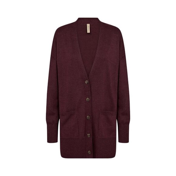 NWT SOYA CONCEPT DOLLIE 739 Burgundy Wine Mid Length Button Down Cardigan - Picture 4 of 5